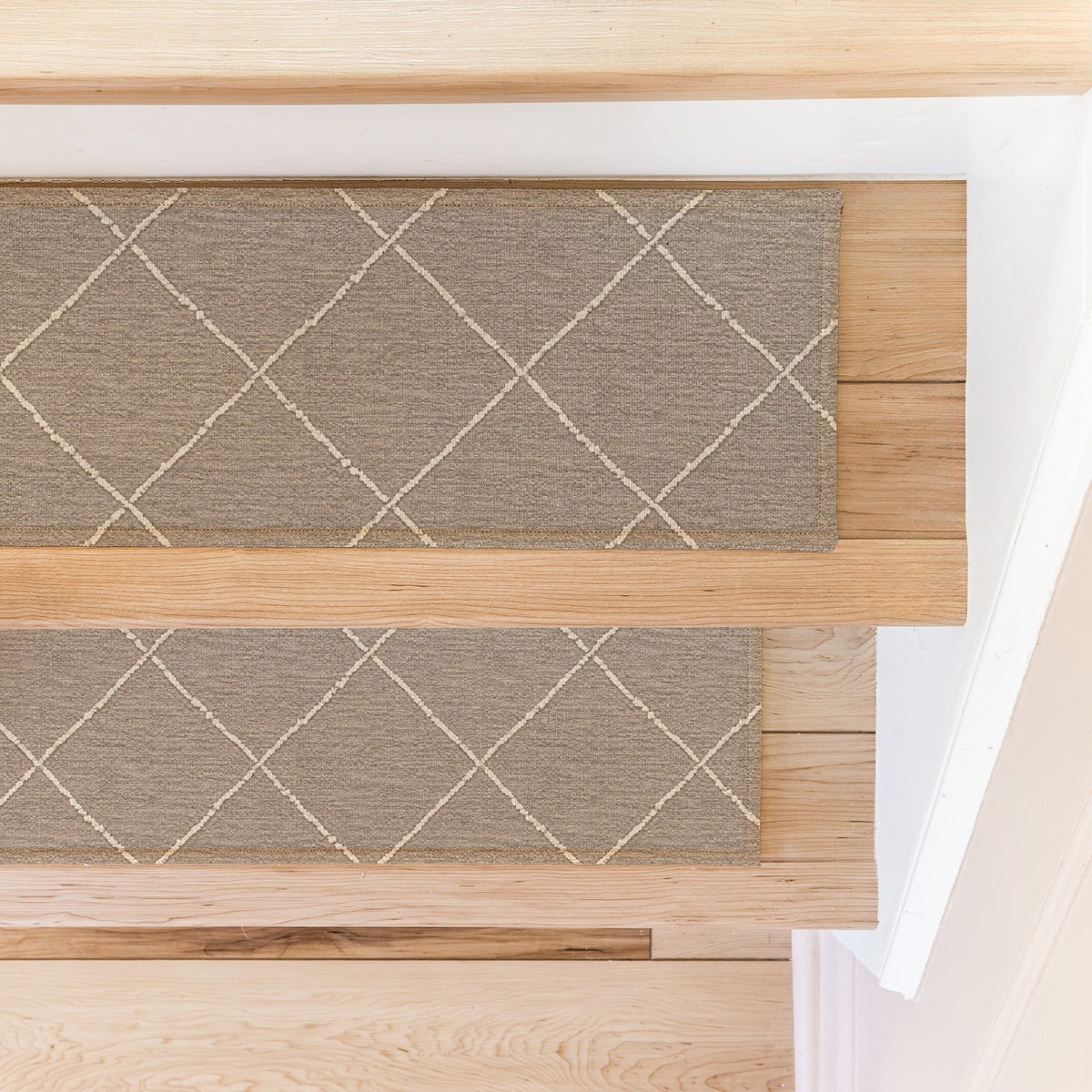 Charcoal Moroccan Stair Treads, Custom Sizes & Triangle Winder Steps, Low-Profile Mats - MissionMae