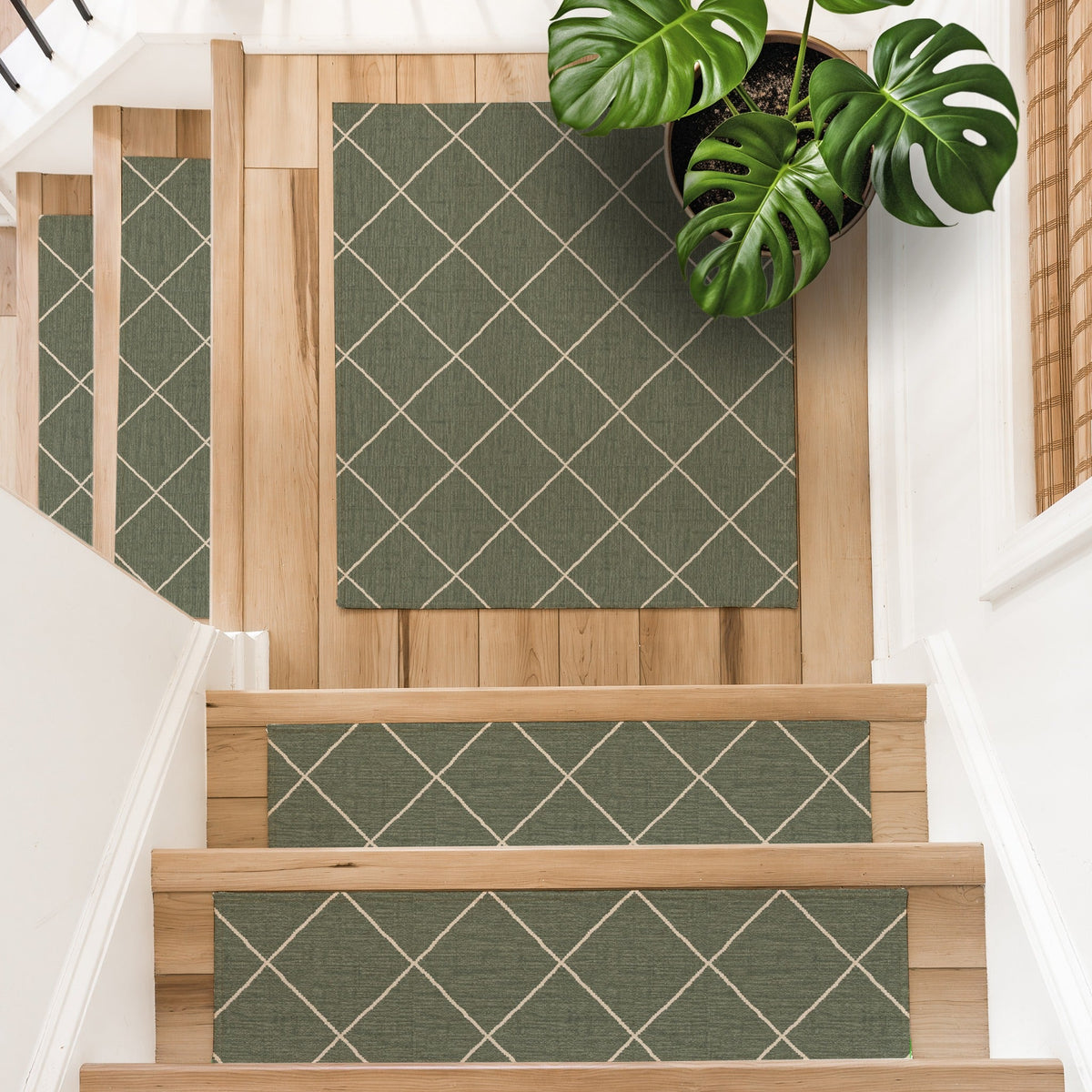 Charcoal Moroccan Stair Treads, Custom Sizes & Triangle Winder Steps, Low-Profile Mats - MissionMae