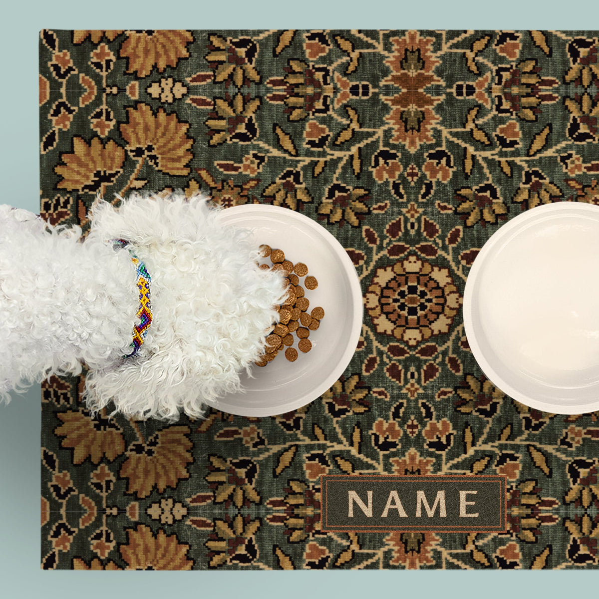 Irene Pet Feeding Mat – Amber Persian - MissionMae