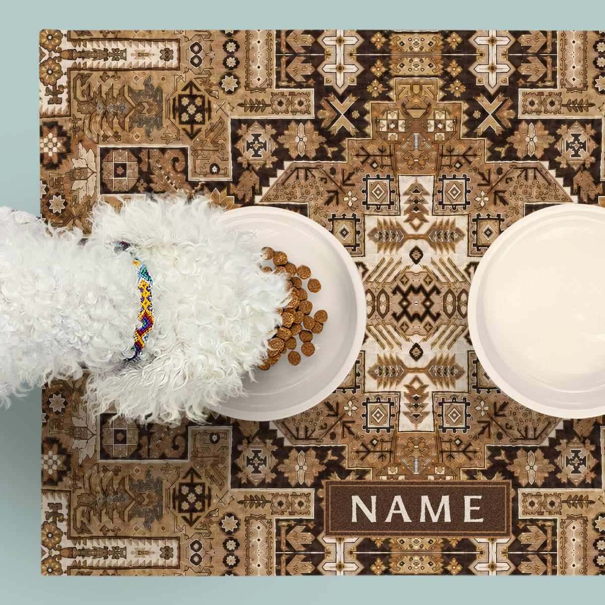 Ophelia Pet Feeding Mat – Caramel Persian - MissionMae