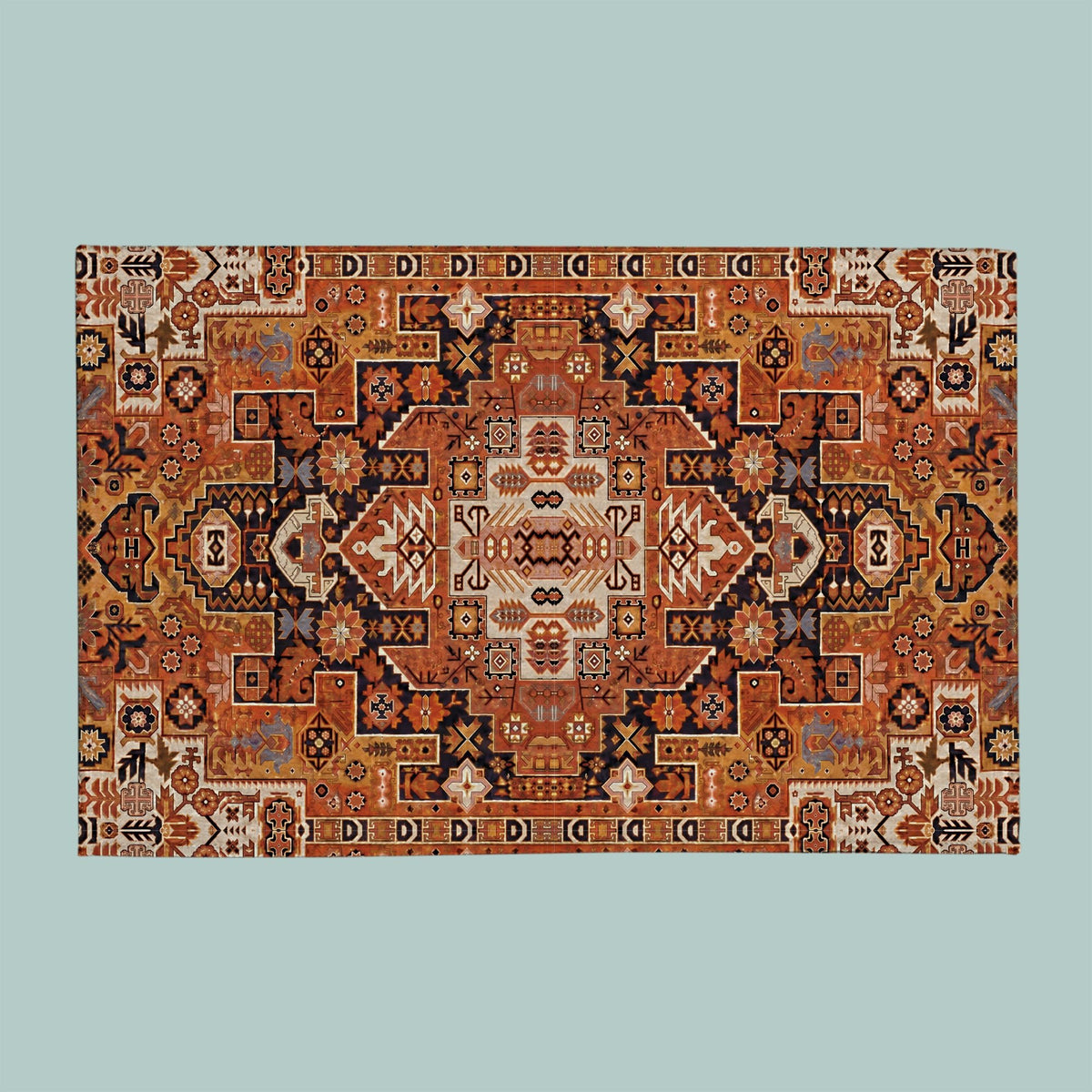 Ophelia Pet Feeding Mat – Orange Persian - MissionMae