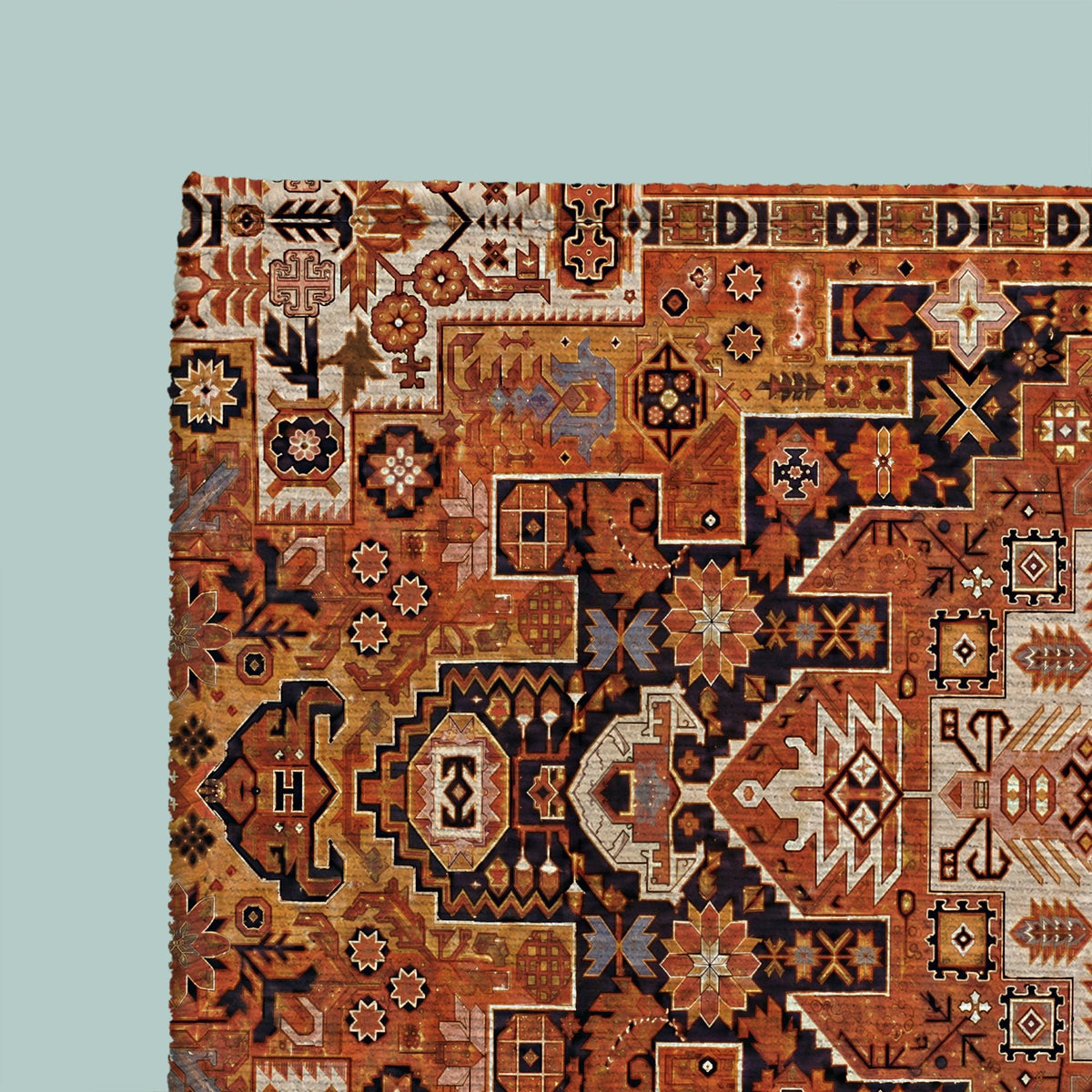 Ophelia Pet Feeding Mat – Orange Persian - MissionMae