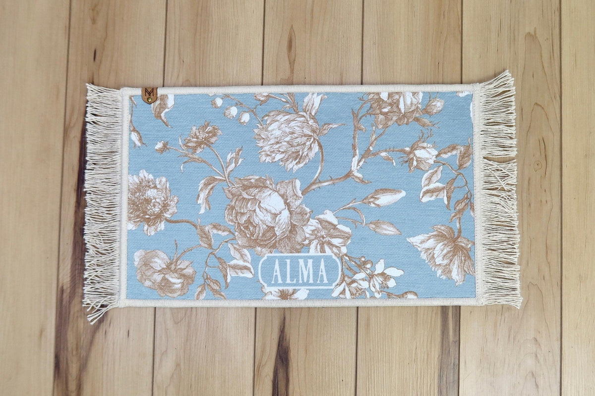 Personalized Dog Bowl Mat Fringe - Alma - MissionMae