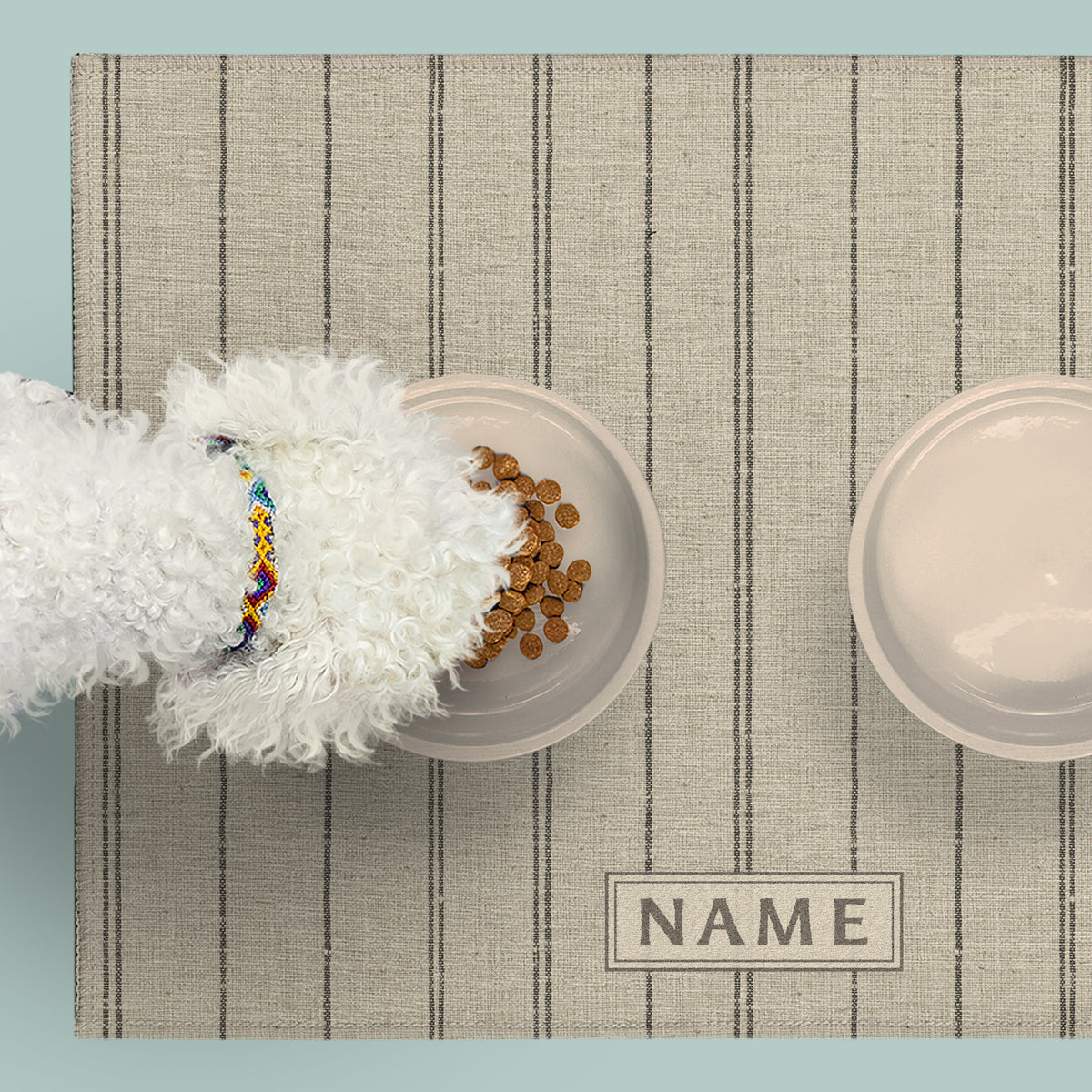 Clara Stripe Pet Feeding Mat - Oatmeal - main