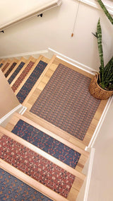 Boho Stair Landing Rug - Custom Size Non Slip Carpet With William Morris Design - MissionMae