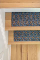Boho Stair Landing Rug - Custom Size Non Slip Stair Mat with Geometric Design - MissionMae