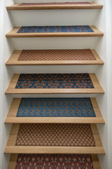 Boho Stair Landing Rug - Custom Size Non Slip Stair Rug with William Morris Pattern - MissionMae