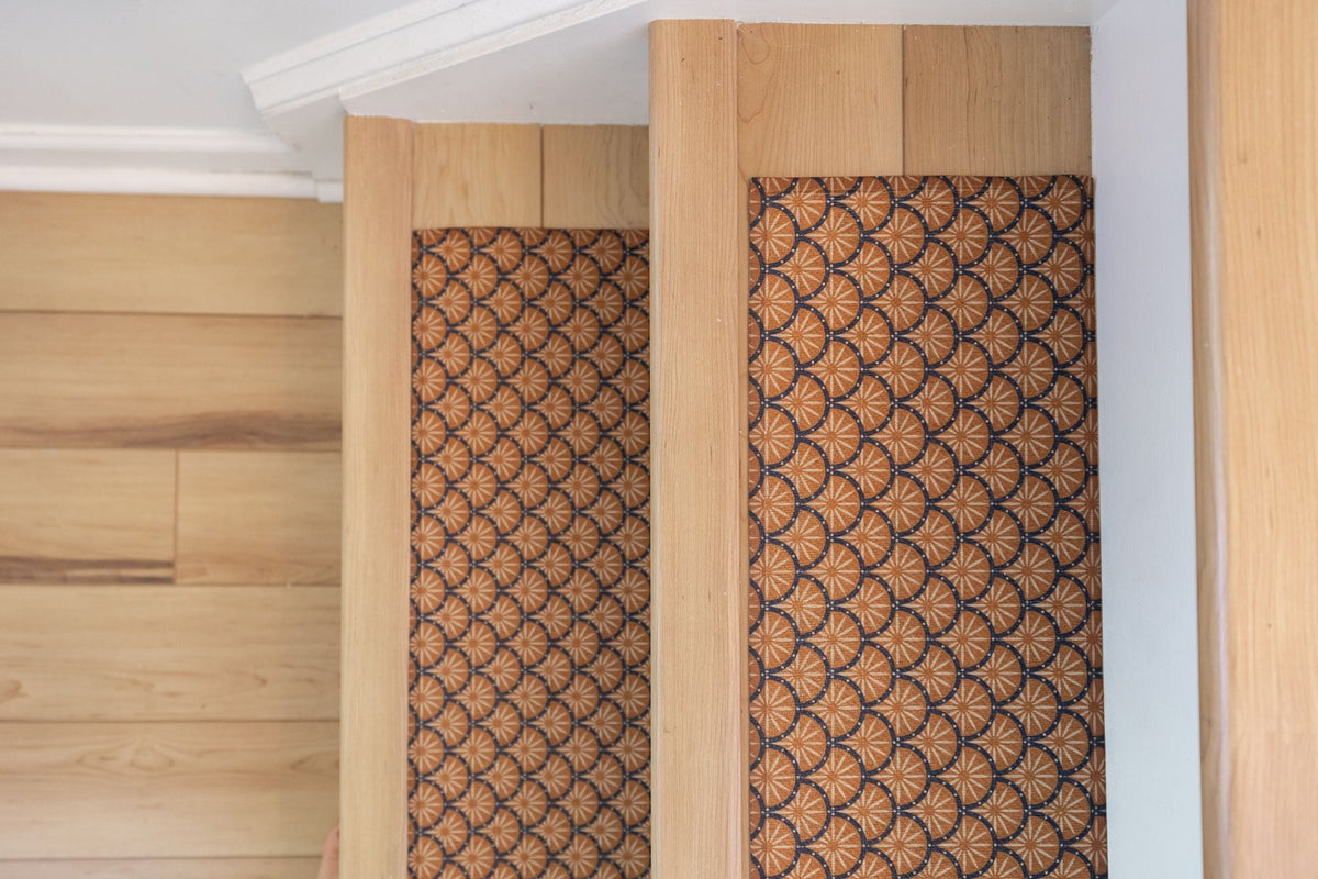 William Morris-style stair treads, design 02 – washable, non slip, custom sizes