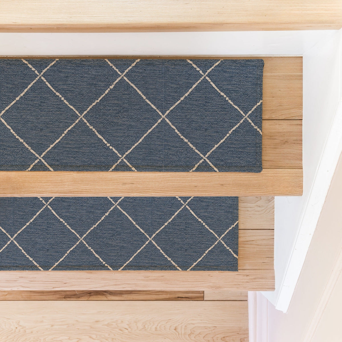 Charcoal Moroccan Stair Treads, Custom Sizes & Triangle Winder Steps, Low-Profile Mats - MissionMae