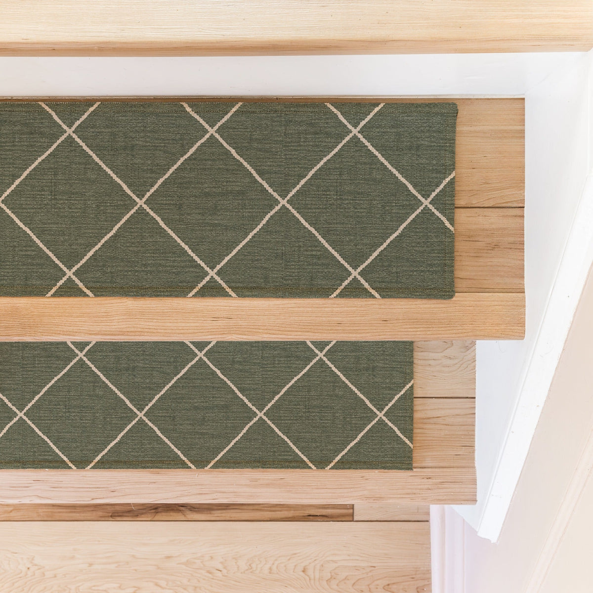 Charcoal Moroccan Stair Treads, Custom Sizes & Triangle Winder Steps, Low-Profile Mats - MissionMae