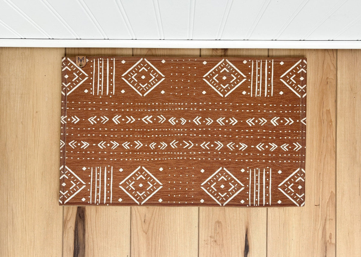 Rust mudcloth dog bowl mat by MissionMae – photo 2