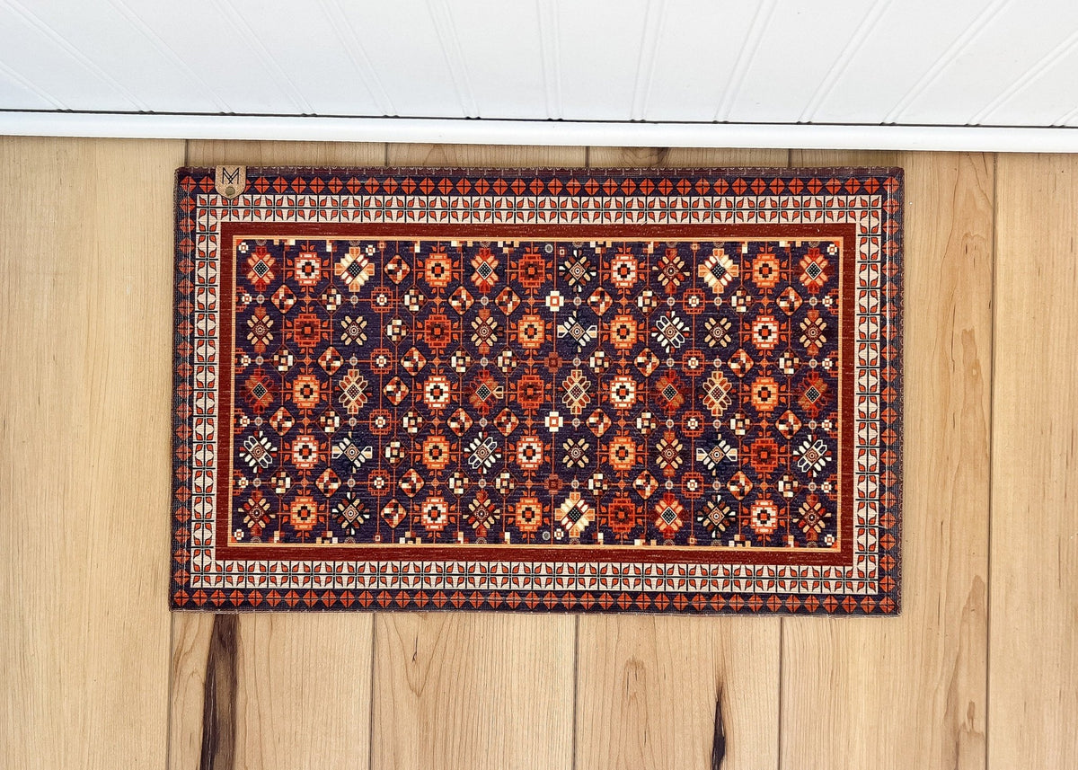 Colorful boho dog bowl mat by MissionMae – photo 3