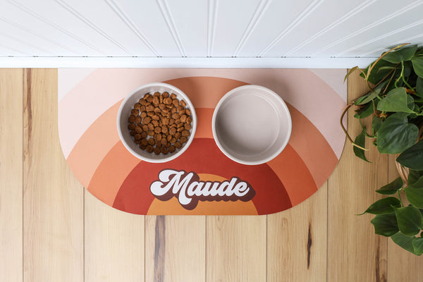 Personalized Rubber Pet Bowl Mat - Maude