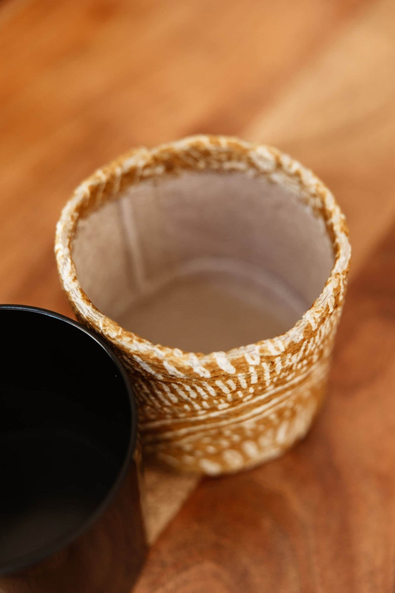 bohemian plant pots Fabric Planter - Handmade Boho Plant Pot