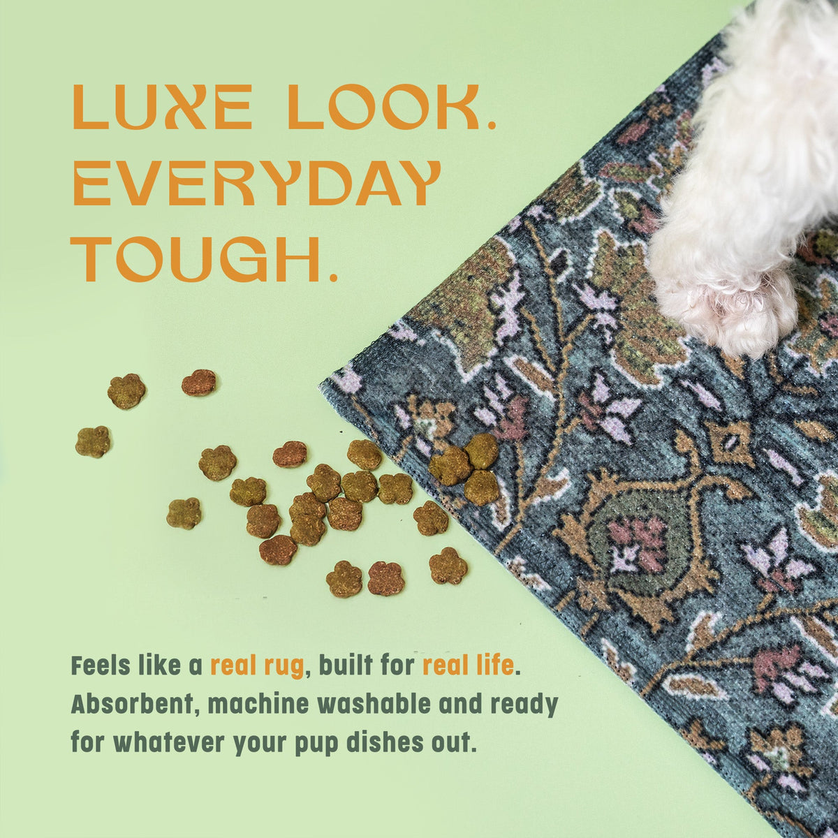 Irene Pet Feeding Mat – Sage Persian - MissionMae