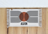 Personalized Dog Bowl Mat – Custom Pet Feeding Mat with Boho Fringe Design - MissionMae
