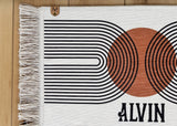 Personalized Dog Bowl Mat – Custom Pet Feeding Mat with Boho Fringe Design - MissionMae