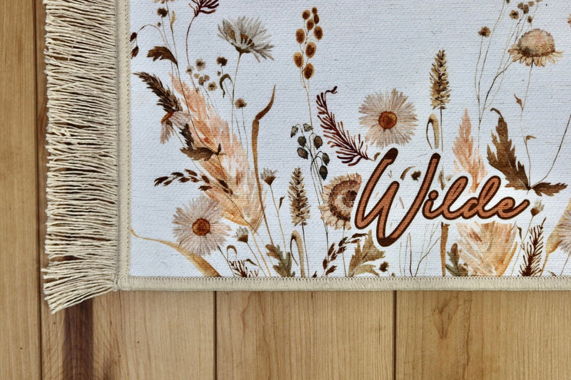 Personalized Dog Bowl Mat Fringe, Nonslip, Machine Washable - Wilde - MissionMae