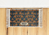 Personalized Dog Bowl Mat | Nonslip Absorbent Pet Mat with Fringe - Machine Washable - MissionMae