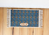Personalized Dog Bowl Mat | Nonslip, Machine Washable Rug Style Mat with Fringe - MissionMae