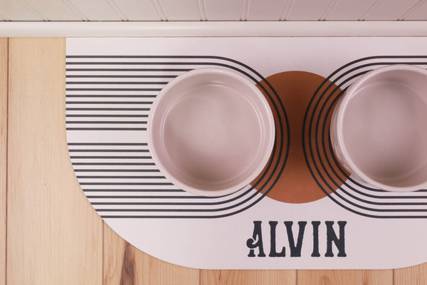 Personalized Rubber Pet Bowl Mat - Alvin