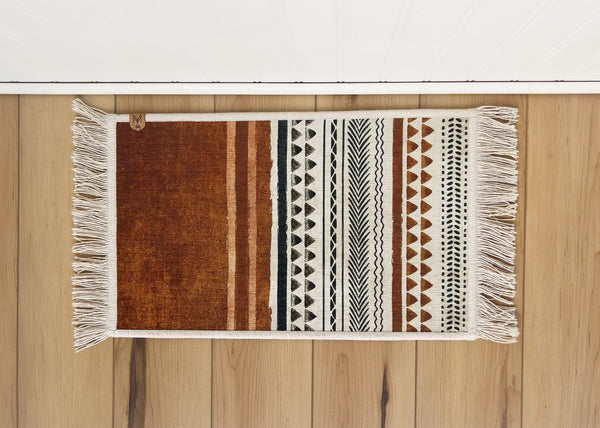 Dog Bowl Mat with Fringe - Machine Washable - Nonslip - Sierra - MissionMae