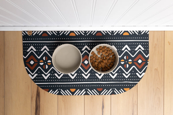 Pet Bowl Mat / Boho Dog Placemat / Dog Feeding Mat / Cat Bowl Mat / Pet Gift - Oliver