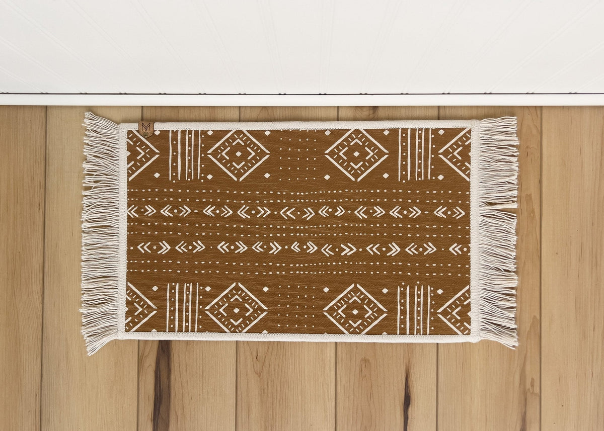 Southwest tribal dog bowl mat with fringe by MissionMae – photo 2