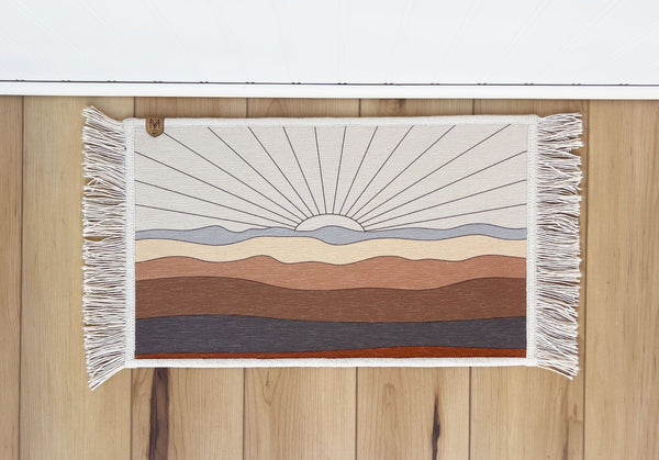 Pet Bowl Mat with Fringe - Nonslip - Machine Washable - Cali - MissionMae