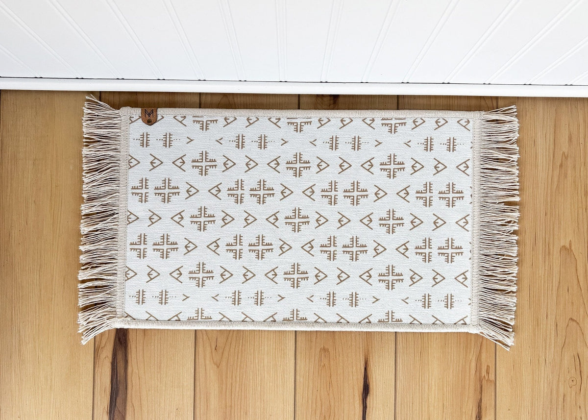 Pet Bowl Mat with Fringe, Nonslip, Machine Washable - Elsie - MissionMae